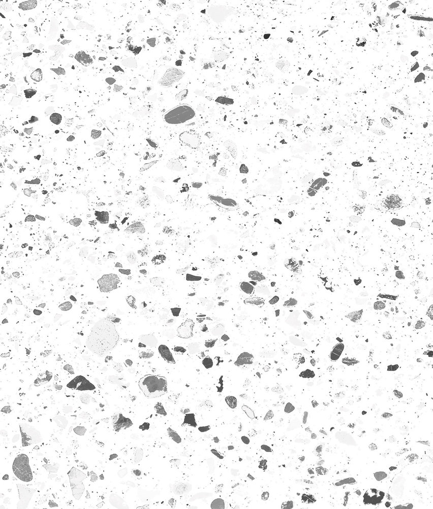 Natuursteen behang Terrazzo Bliss, wit, afwasbaar Natuursteen behang Terrazzo Bliss, wit, afwasbaar