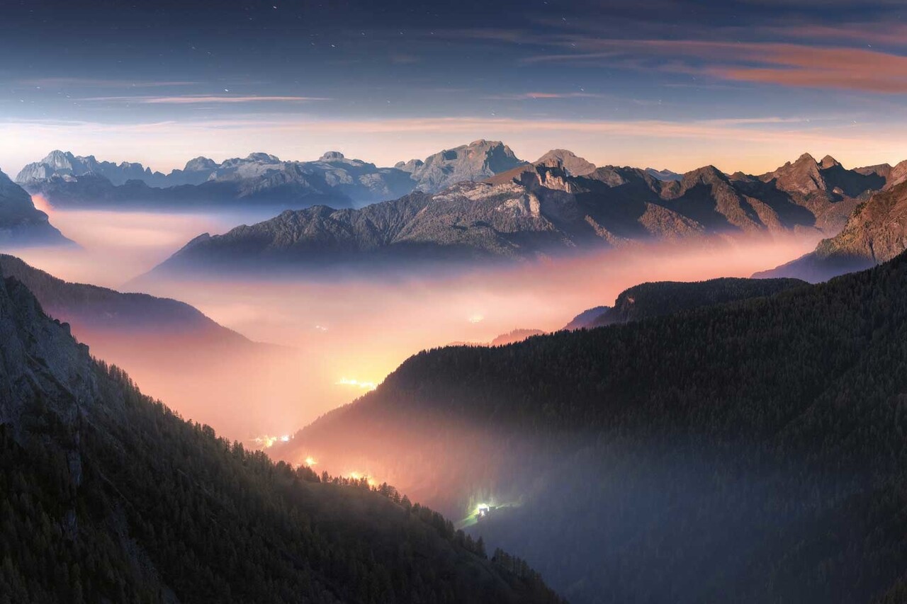 Berge Tapete Dolomite Dreams, waschbar Berge Tapete Dolomite Dreams, waschbar