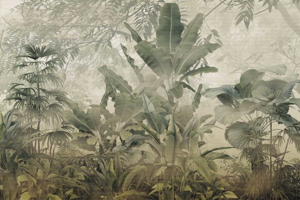 Palm behang Vintage Jungle Dreams, afwasbaar Palm behang Vintage Jungle Dreams, afwasbaar