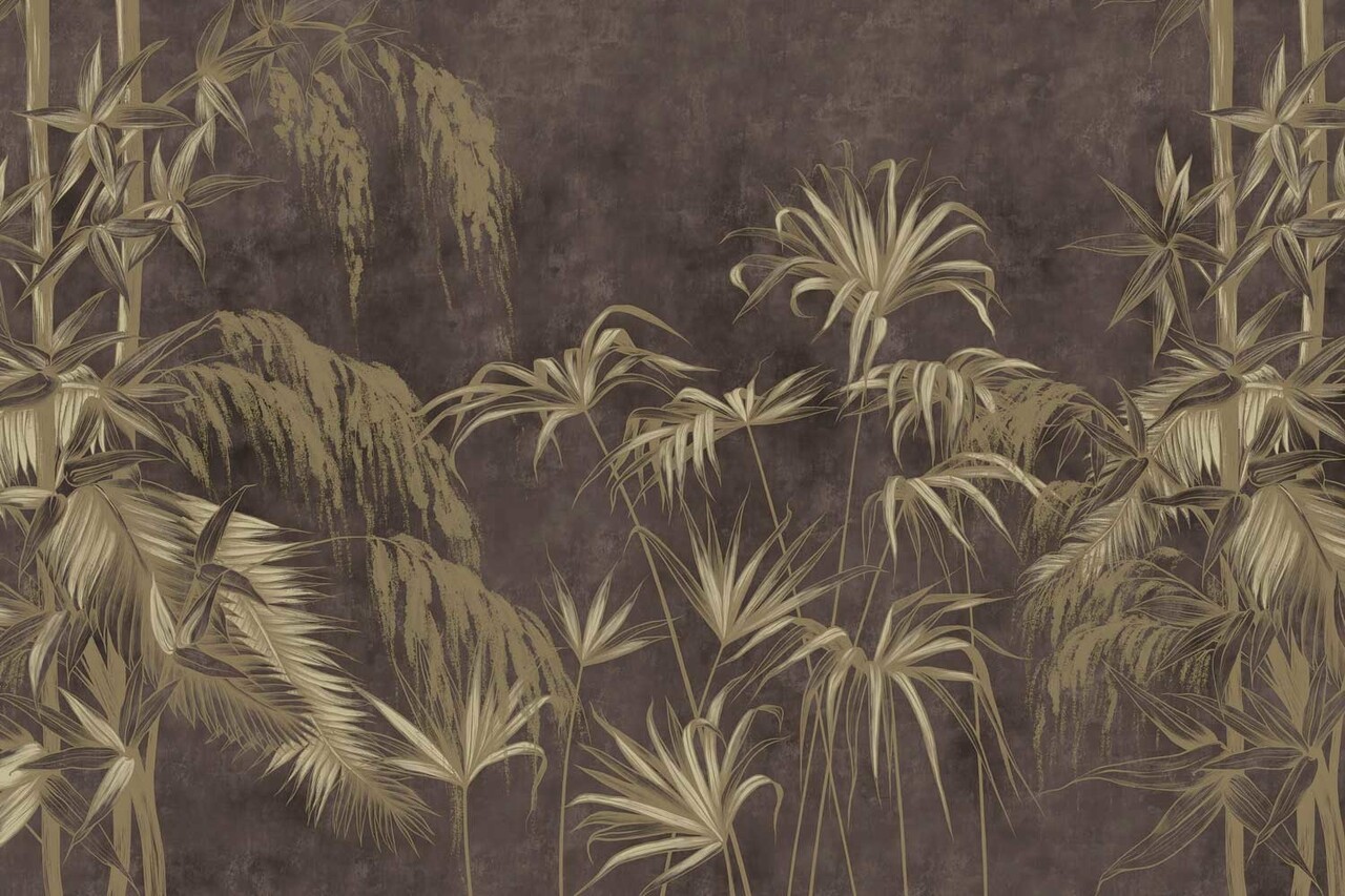 Vintage wallpaper Jungle Vibes, brown, washable