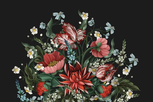 Blumentapete Blossom Blast, bunt, waschbar Blumentapete Blossom Blast, bunt, waschbar