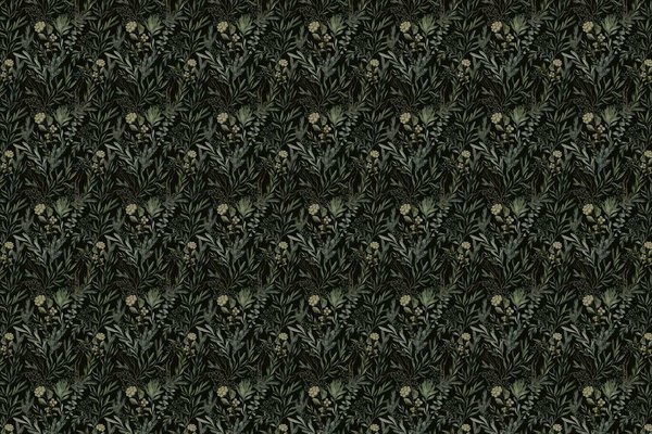 Bladeren behang Midnight Olive Leaves, groen, afwasbaar