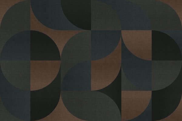 Retro behang Midcentury Shades, grijs, afwasbaar