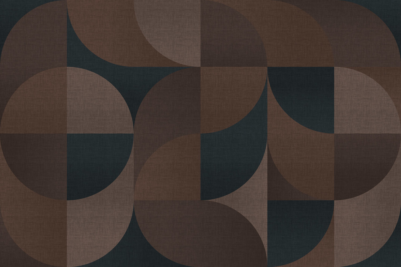 Retro-Tapete Midcentury Shades, braun, waschbar Retro-Tapete Midcentury Shades, braun, waschbar