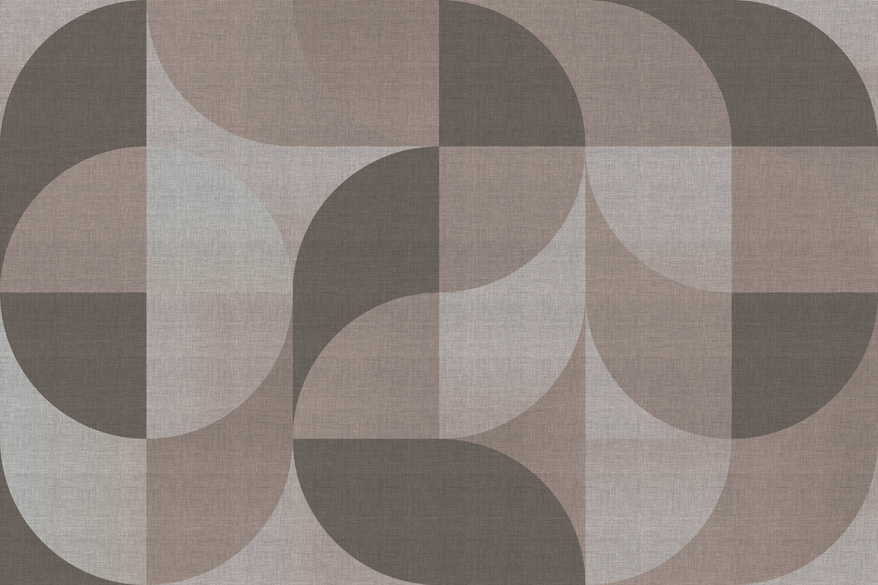 Retro wallpaper Midcentury Shades, taupe, washable