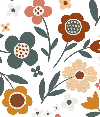 Kindertapete Vintage Deer Delight, waschbar