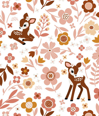 Kindertapete Tiere Vintage Deer Delight, waschbar Kindertapete Tiere Vintage Deer Delight, waschbar