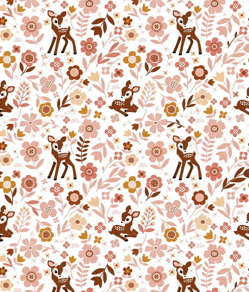 Children's wallpaper animals Vintage Deer Delight, washable Children's wallpaper animals Vintage Deer Delight, washable