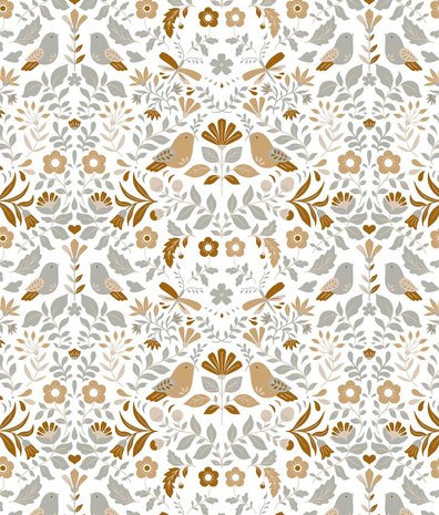 Kindertapete Vintage Bird Paradise, waschbar Kindertapete Vintage Bird Paradise, waschbar