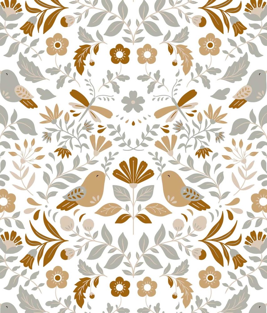 Kindertapete Vintage Bird Paradise, waschbar Kindertapete Vintage Bird Paradise, waschbar