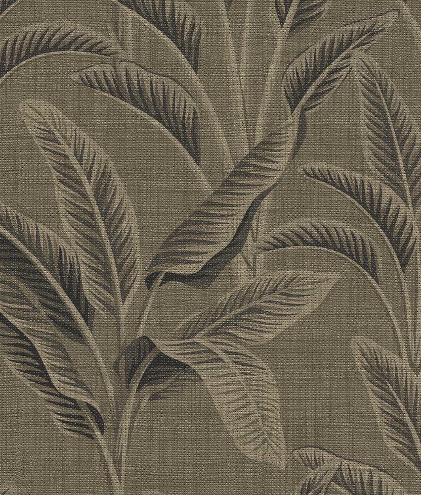 Leaves wallpaper Banana Breeze, brown, washable Leaves wallpaper Banana Breeze, brown, washable
