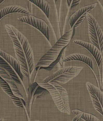 Leaves wallpaper Banana Breeze, brown, washable Leaves wallpaper Banana Breeze, brown, washable