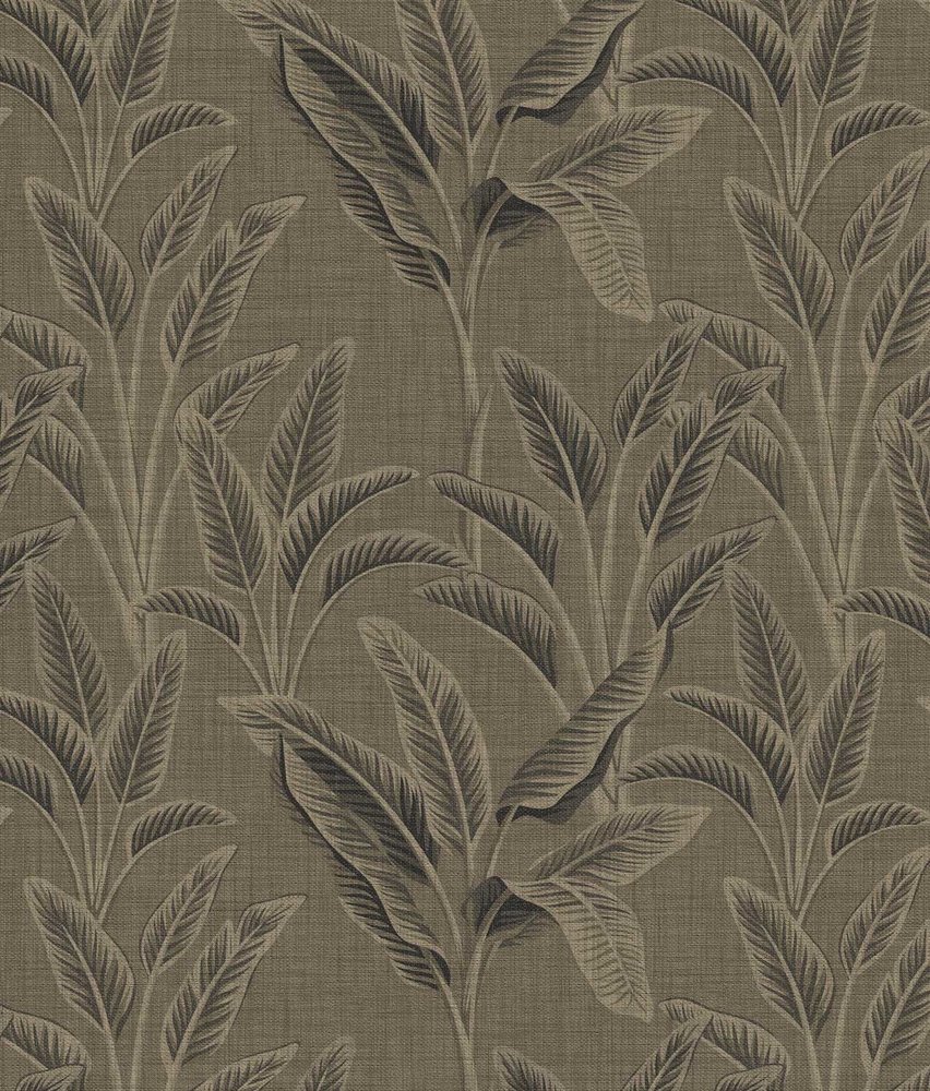 Leaves wallpaper Banana Breeze, brown, washable Leaves wallpaper Banana Breeze, brown, washable