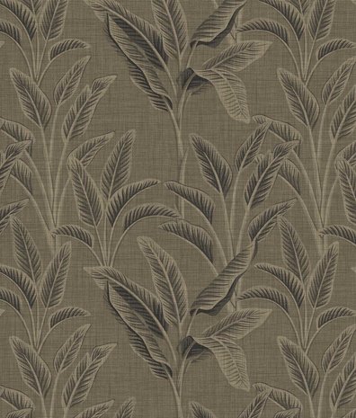 Leaves wallpaper Banana Breeze, brown, washable Leaves wallpaper Banana Breeze, brown, washable