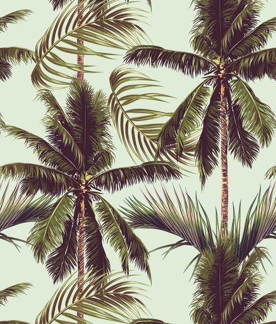Palm behang Perfect Palm Delight, groen, afwasbaar