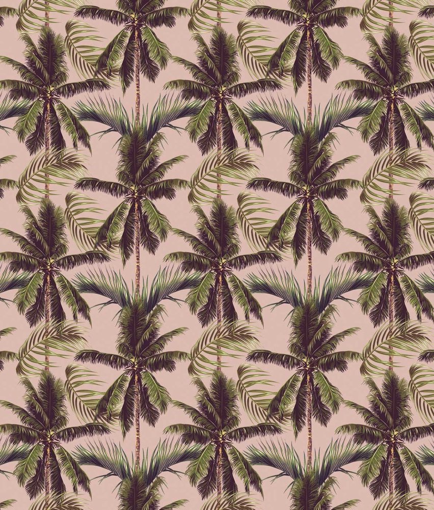 Palm behang Perfect Palm Delight, roze, afwasbaar