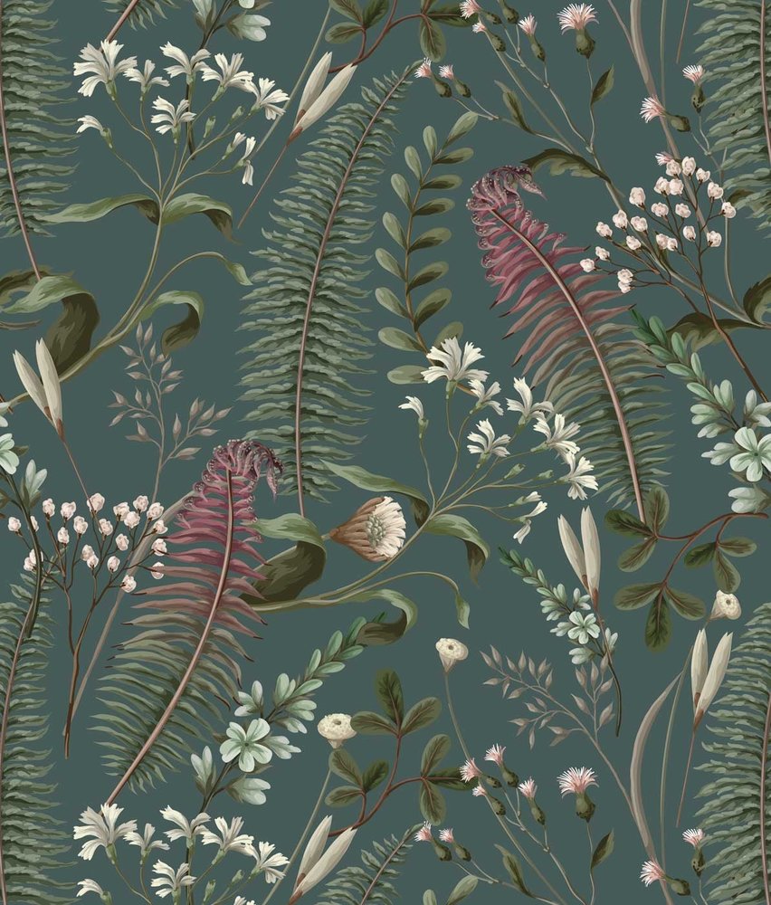 Bladeren behang Botanic Delight, groen, afwasbaar Bladeren behang Botanic Delight, groen, afwasbaar