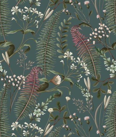 Bladeren behang Botanic Delight, groen, afwasbaar Bladeren behang Botanic Delight, groen, afwasbaar