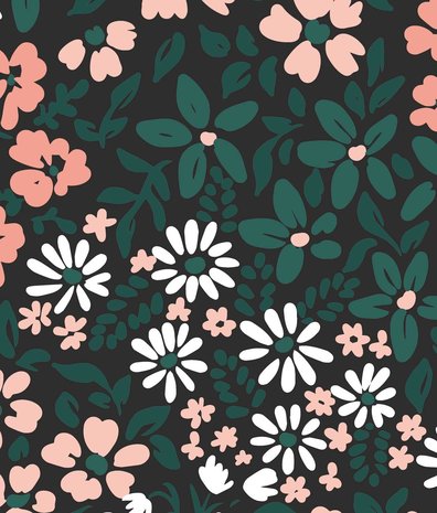 Kinderbehang bloemen Floral Whispers, afwasbaar Kinderbehang bloemen Floral Whispers, afwasbaar