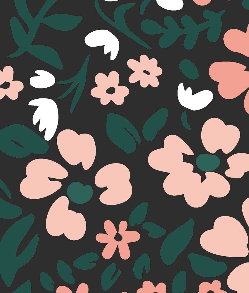 Kinderbehang bloemen Floral Whispers, afwasbaar Kinderbehang bloemen Floral Whispers, afwasbaar