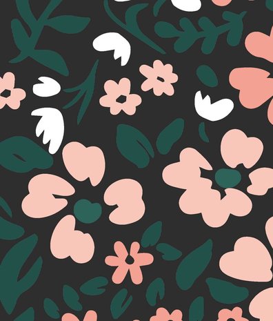 Kinderbehang bloemen Floral Whispers, afwasbaar Kinderbehang bloemen Floral Whispers, afwasbaar