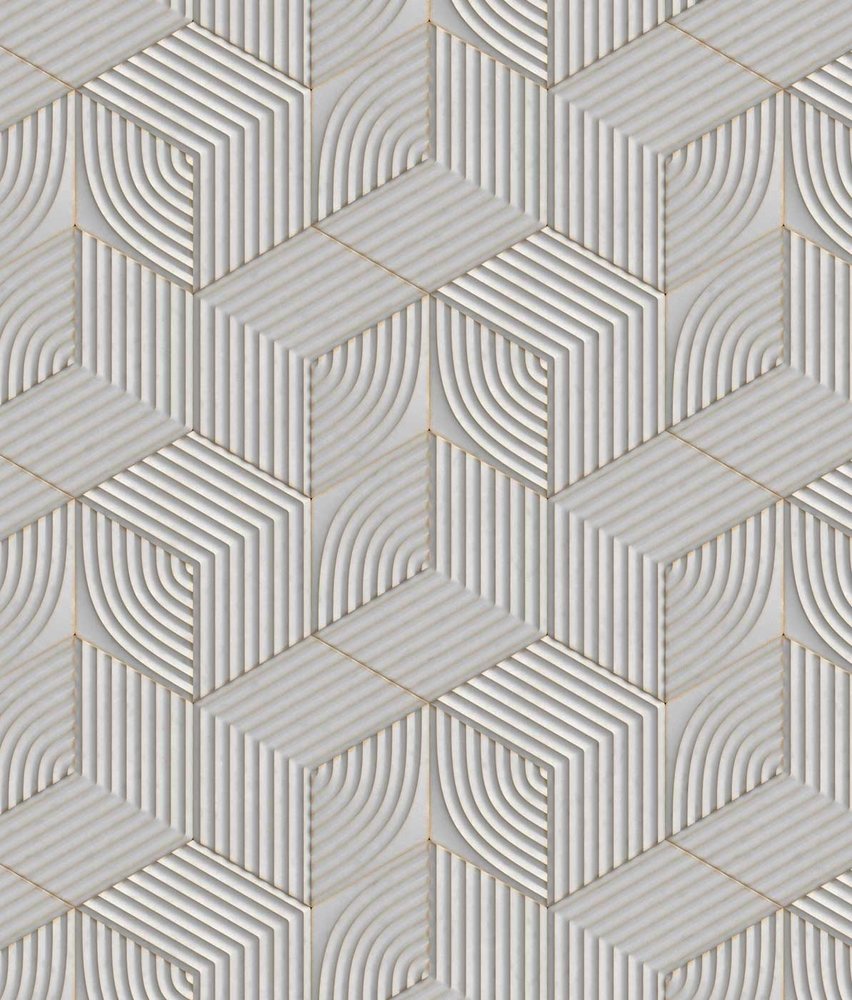 Geometrisch behang Mystic Maze, zand, afwasbaar Geometrisch behang Mystic Maze, zand, afwasbaar