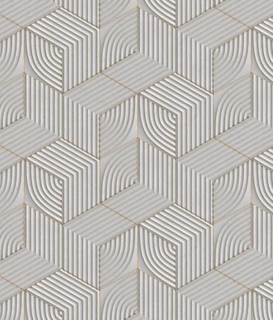 Geometrisch behang Mystic Maze, zand, afwasbaar Geometrisch behang Mystic Maze, zand, afwasbaar