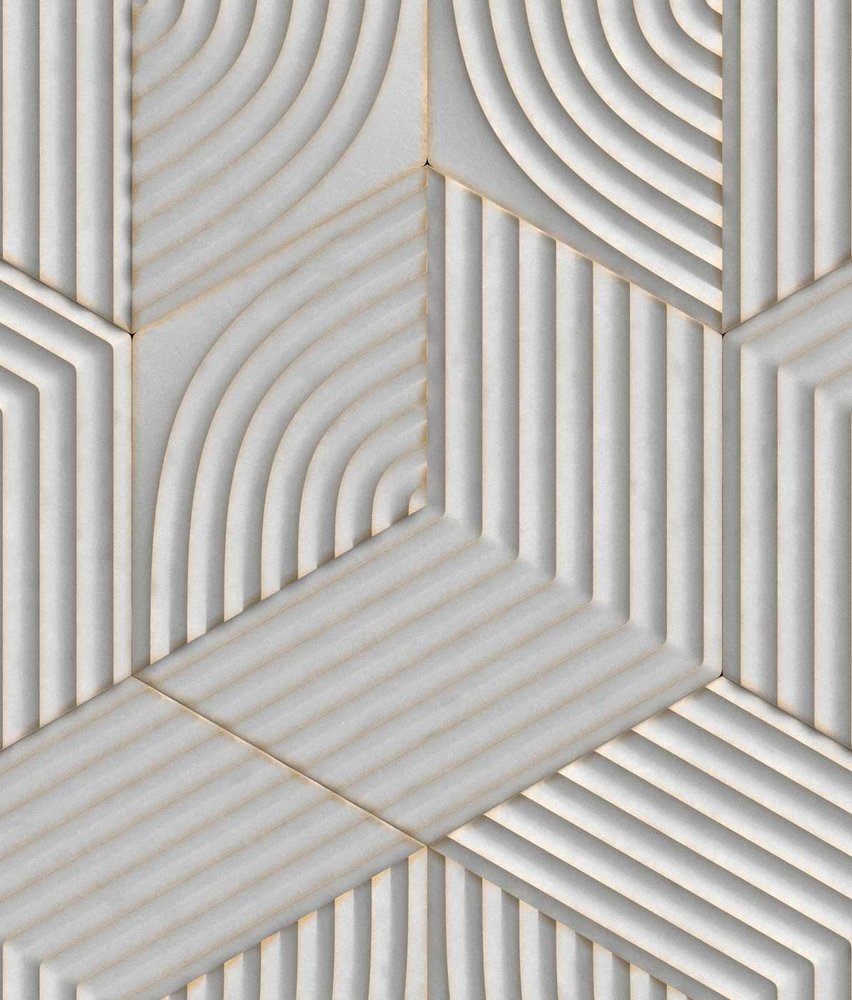 Geometrisch behang Mystic Maze, zand, afwasbaar Geometrisch behang Mystic Maze, zand, afwasbaar