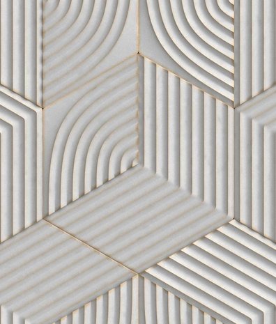 Geometrisch behang Mystic Maze, zand, afwasbaar Geometrisch behang Mystic Maze, zand, afwasbaar