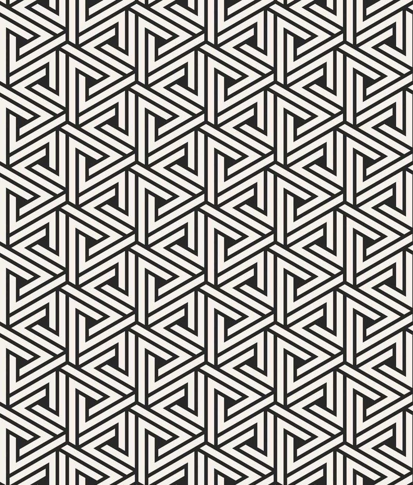 Grafische Tapete Monochrome Maze, schwarz-weiß, waschbar Grafische Tapete Monochrome Maze, schwarz-weiß, waschbar