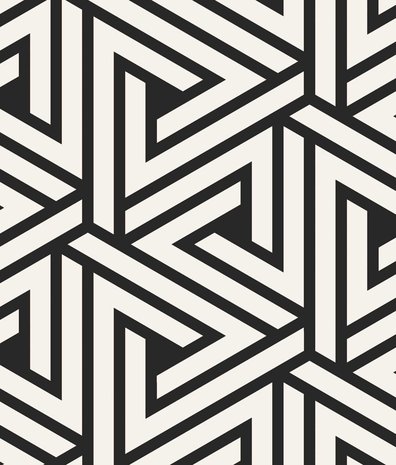Grafische Tapete Monochrome Maze, schwarz-weiß, waschbar Grafische Tapete Monochrome Maze, schwarz-weiß, waschbar