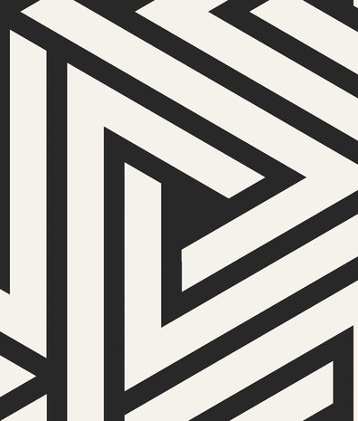 Grafische Tapete Monochrome Maze, schwarz-weiß, waschbar Grafische Tapete Monochrome Maze, schwarz-weiß, waschbar