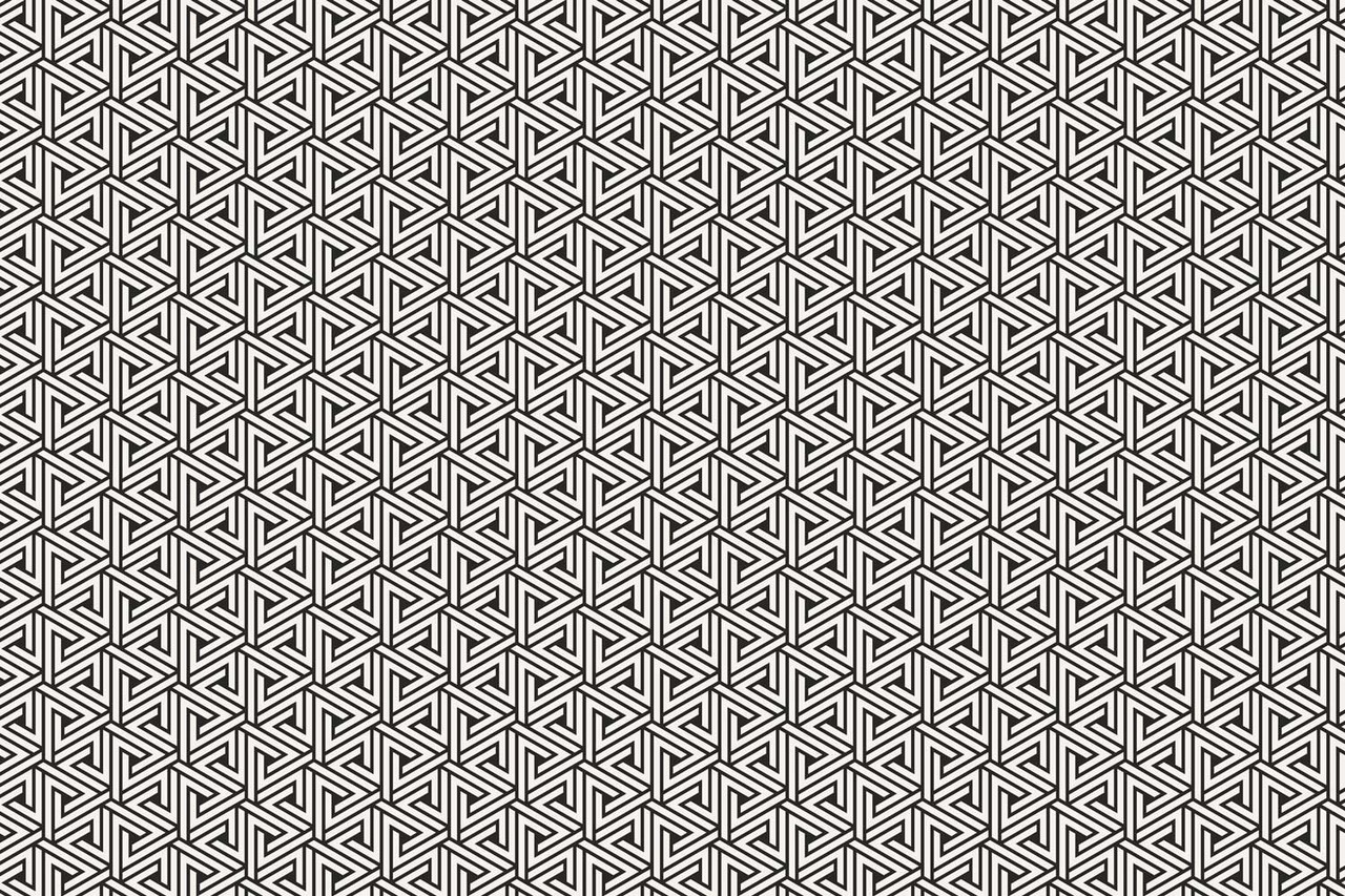 Grafische Tapete Monochrome Maze, schwarz-weiß, waschbar Grafische Tapete Monochrome Maze, schwarz-weiß, waschbar