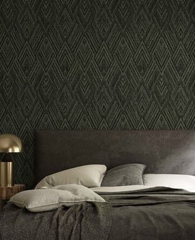 Vintage behang Tribal Harmony, zwart, afwasbaar Vintage behang Tribal Harmony, zwart, afwasbaar