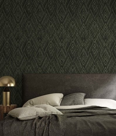 Vintage-Tapete Tribal Harmony, schwarz, waschbar Vintage-Tapete Tribal Harmony, schwarz, waschbar