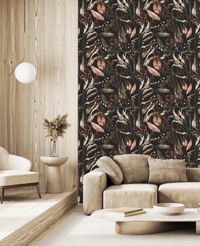 Blumentapete Wildflower Bliss, schwarz, waschbar Blumentapete Wildflower Bliss, schwarz, waschbar