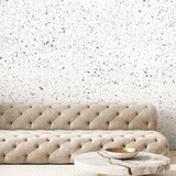 Natuursteen behang Terrazzo Bliss, wit, afwasbaar Natuursteen behang Terrazzo Bliss, wit, afwasbaar