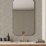 Geometrisch behang Mystic Maze, zand, afwasbaar Geometrisch behang Mystic Maze, zand, afwasbaar