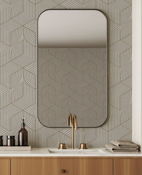 Geometrisch behang Mystic Maze, zand, afwasbaar Geometrisch behang Mystic Maze, zand, afwasbaar