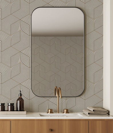 Geometric wallpaper Mystic Maze, sand, washable Geometric wallpaper Mystic Maze, sand, washable