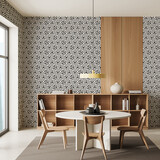 Grafisch behang Monochrome Maze, zwart-wit, afwasbaar Grafisch behang Monochrome Maze, zwart-wit, afwasbaar