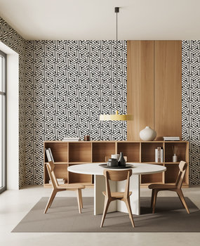 Grafisch behang Monochrome Maze, zwart-wit, afwasbaar Grafisch behang Monochrome Maze, zwart-wit, afwasbaar