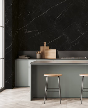 Marmer behang Midnight Marble, zwart, afwasbaar Marmer behang Midnight Marble, zwart, afwasbaar