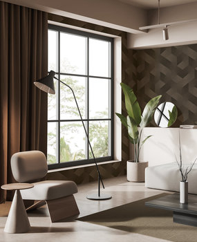 Abstrakte Tapete Espresso Chevron, braun, waschbar Abstrakte Tapete Espresso Chevron, braun, waschbar