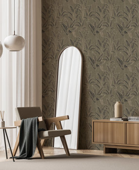 Bladeren behang Banana Breeze, bruin, afwasbaar Bladeren behang Banana Breeze, bruin, afwasbaar