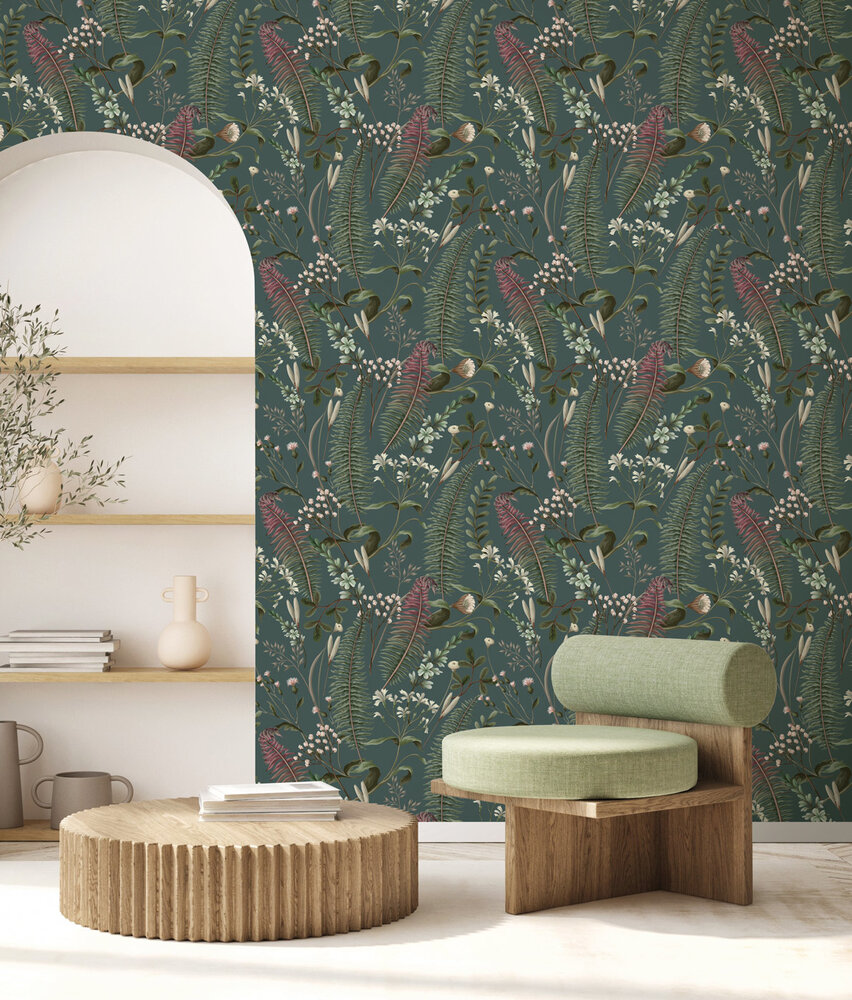 Bladeren behang Botanic Delight, groen, afwasbaar Bladeren behang Botanic Delight, groen, afwasbaar