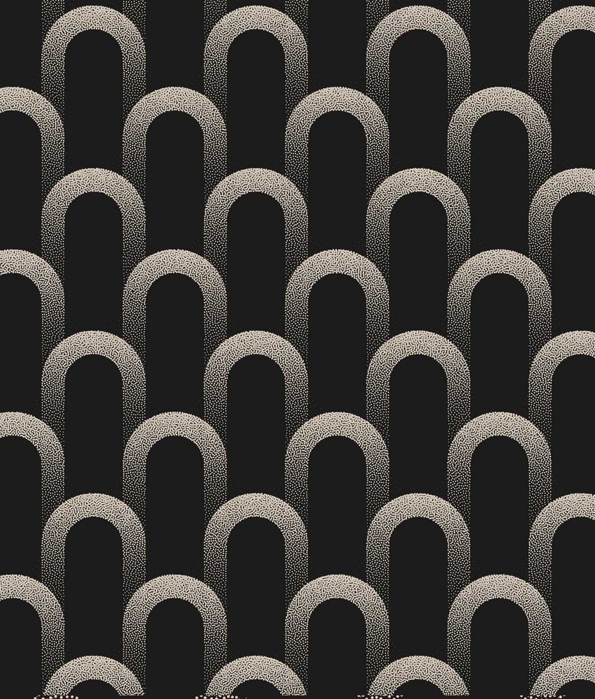 Retro-Tapete Abstract Archways, schwarz, waschbar