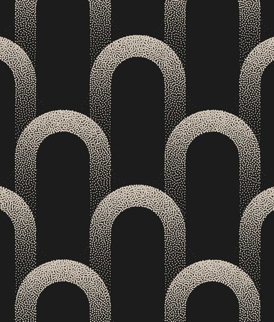 Retro behang Abstract Archways, zwart, afwasbaar