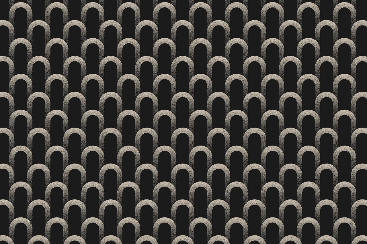 Retro-Tapete Abstract Archways, schwarz, waschbar