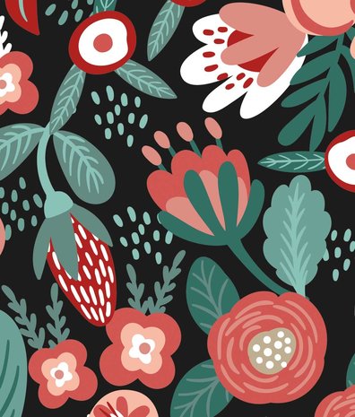 Kinderbehang Blossom Paradise, roze, afwasbaar Kinderbehang Blossom Paradise, roze, afwasbaar